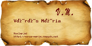 Vörös Mária névjegykártya
