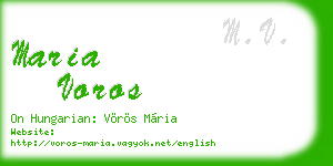 maria voros business card