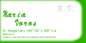 maria voros business card